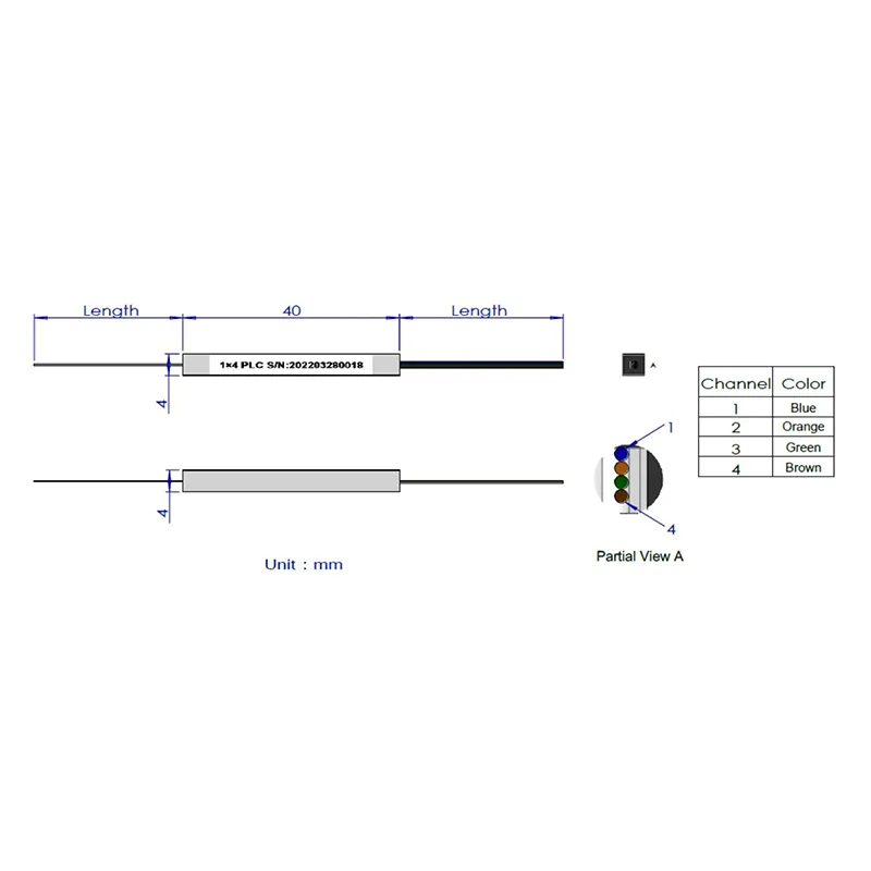 1*4 1*8 PLC SPITTER (Math o ffibr noeth)