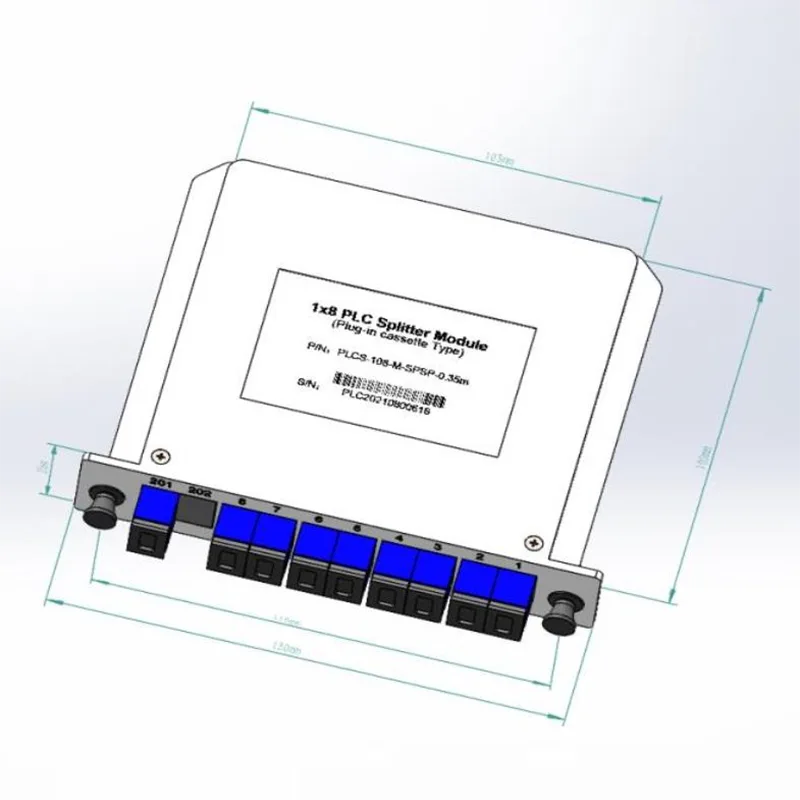 1*4 1*8 PLC Plug-in Casét Splitter