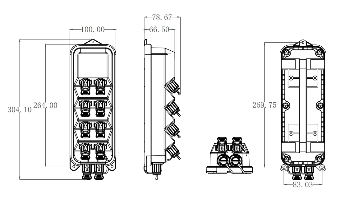 Pre-connectorized Fiber Optic Cable Distribution Box with 1 8 PLC splitter